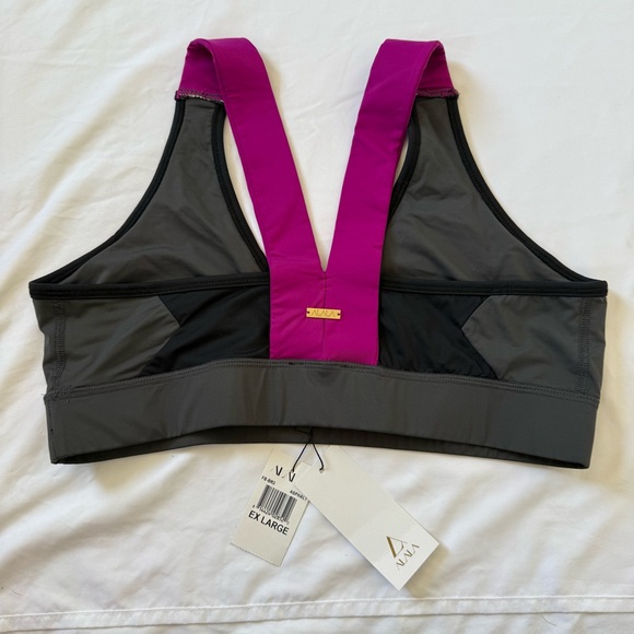 ALALW Women's Black and Pink Sports Bra Size XL - Picture 2 of 5